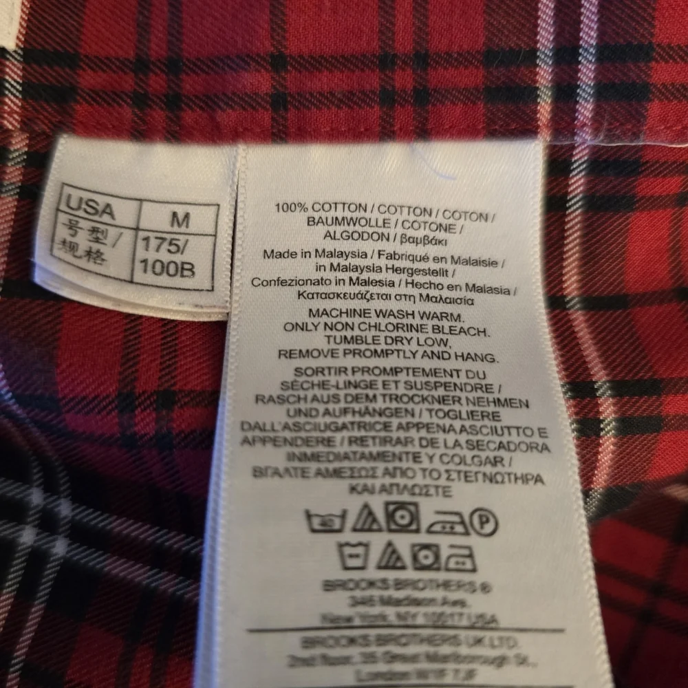 Brooks Brothers Red Plaid Dress Shirt Medium